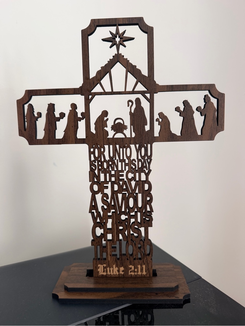 Handmade by me Luke 2:11 wood shelf sign 1/2” thick - Picture 2 of 15